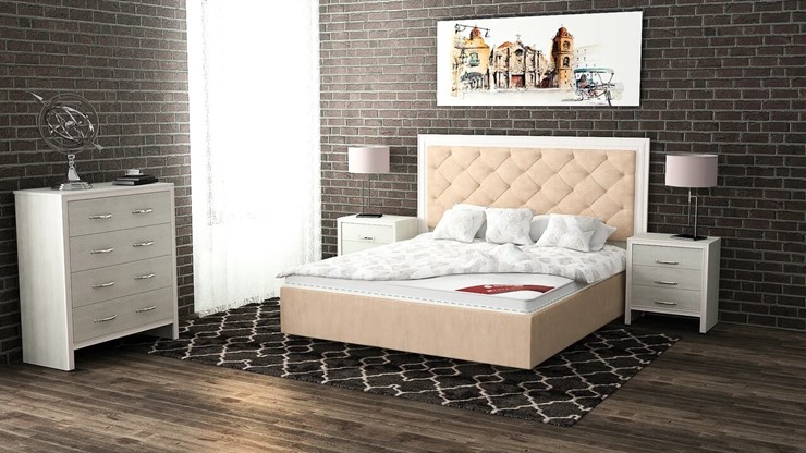 Кровать в спальню Манхэттен 180х200 (с основанием), с высотой спинки - 140 см в Архангельске - изображение 5