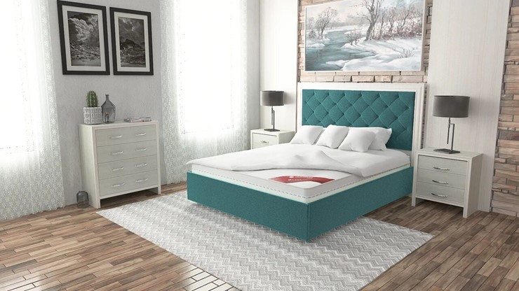 Кровать в спальню Манхэттен 180х200 (с основанием), с высотой спинки - 140 см в Архангельске - изображение 6