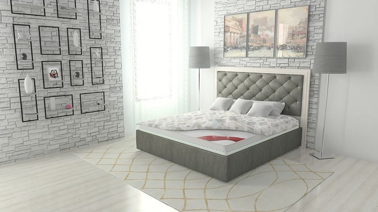 Кровать в спальню Манхэттен 180х200 (с основанием), с высотой спинки - 140 см в Архангельске - изображение 1