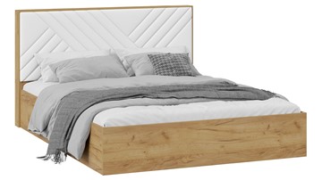 Спальная кровать с подъемным механизмом Хилтон Тип 1 с заглушиной (Дуб крафт золотой/Белый) в Архангельске