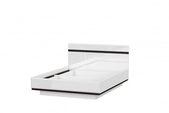 Двуспальная кровать Соло универсальная 1,6х2,0, белый/белый глянец/венге в Архангельске - изображение