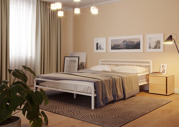 Кровать 2-спальная Леон, 1600, белый в Архангельске - изображение