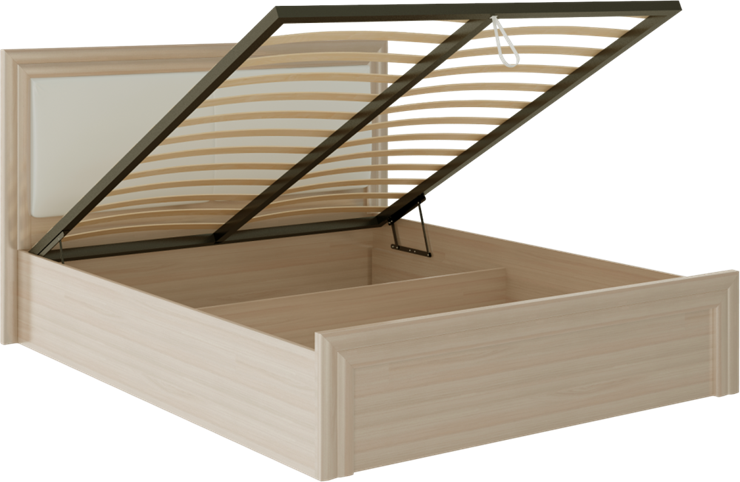 Кровать с подъемным механизмом Глэдис М32 (Шимо светлый/Белый текстурный) в Архангельске - изображение 1