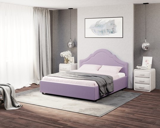 Спальная кровать Vintage 180х200, Велюр (Forest 741 Светло-фиолетовый) в Архангельске - изображение