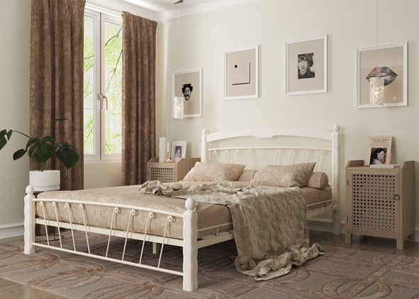 Кровать спальная Муза 1, 1600, белый в Архангельске - изображение