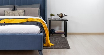 Двуспальная кровать с механизмом Мелисса 160,арт. Тори 83 велюр (серо-синий) + кроватное дно в Архангельске - предосмотр 4