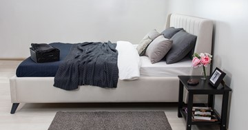 Двуспальная кровать с механизмом Мелисса 180,арт. Тори 56 велюр (светло-бежевый) + кроватное дно в Архангельске - предосмотр 5