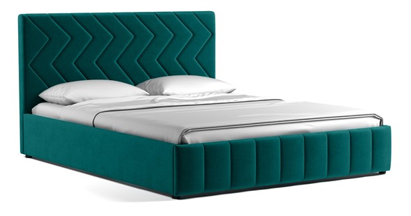 Кровать с механизмом 2-спальная Милана 160, Tenerife izumrud (сине-зелёный) в Архангельске - изображение