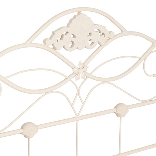 Кровать с основанием Federica (mod. AT-881) дерево гевея/металл, 160*200 (Queen bed), Белый (butter white) в Архангельске - изображение 4
