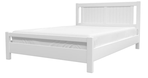 Спальная кровать Ванесса из массива сосны (Белый Античный) 140х200 в Архангельске - изображение