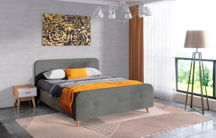 Спальная кровать Сиерра 900 (без основания) Торонто серый в Архангельске - изображение 1