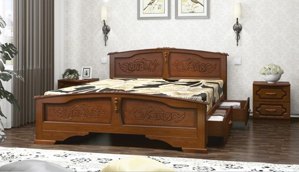 Кровать с выкатными ящиками Елена (Орех) 160х200 в Архангельске - изображение