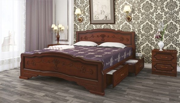 Кровать с выкатными ящиками Карина-6 (Орех) 180х200 в Архангельске - изображение