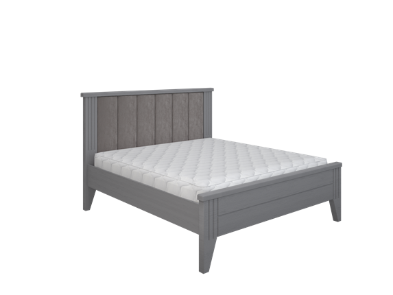Кровать полутороспальная с мягкой спинкой Верона 1200, Серый в Архангельске - изображение