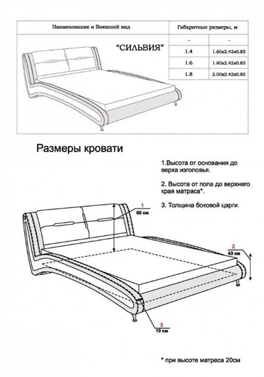 Кровать спальная Сильвия 1400х2000 в Архангельске - изображение 13