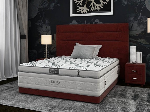Спальная кровать Modern Compact/Ваsement 160х200, Микровелюр (Manhattan Гранатовый) в Архангельске - изображение