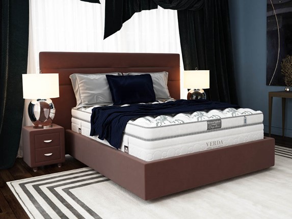 Кровать 2-спальная Modern/Island M 180х200, Флок (Велсофт Спелая слива) в Архангельске - изображение