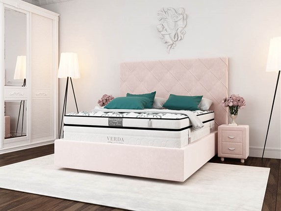 Кровать спальная Style Compact/Island M 180х200, Флок (Велсофт Винтажный розовый) в Архангельске - изображение