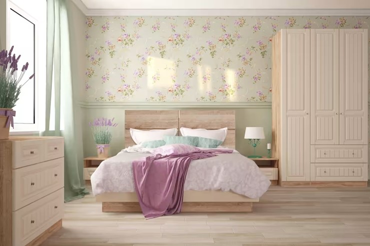 Модульная спальня Богуслава, дуб баррик светлый/крем брюле в Архангельске - изображение