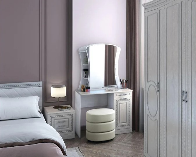 Модульная спальня Гертруда 1, белая лиственица/ясень жемчужный в Архангельске - изображение 1