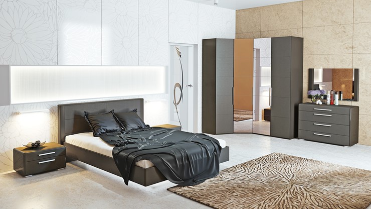 Модульная спальня Наоми №3, цвет Фон серый, Джут в Архангельске - изображение 5