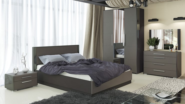 Модульная спальня Наоми №3, цвет Фон серый, Джут в Архангельске - изображение 6