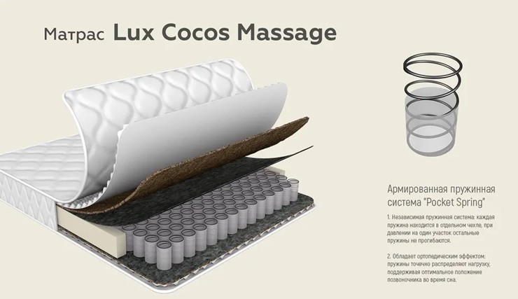 Матрас Lux Cocos Massage 24 в Архангельске - изображение 4