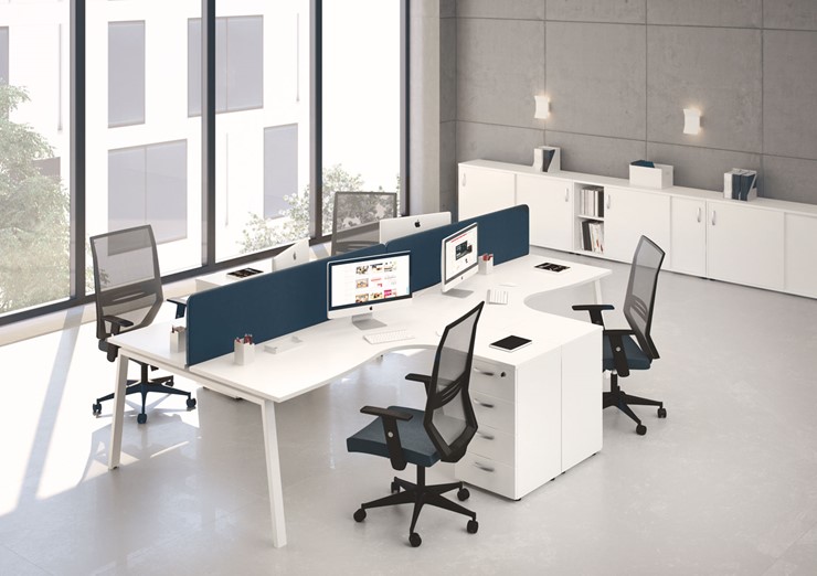 Комплект офисной мебели А4 (металлокаркас TRE) белый премиум / металлокаркас белый в Архангельске - изображение