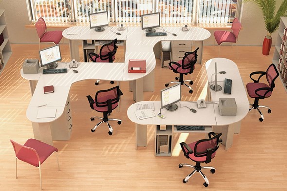 Офисный набор мебели Классик для 5 сотрудников в Архангельске - изображение