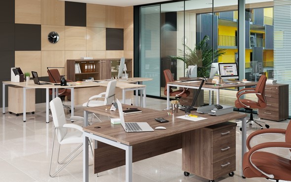 Офисный комплект мебели Xten S 1 - один стол с приставным брифингом в Архангельске - изображение