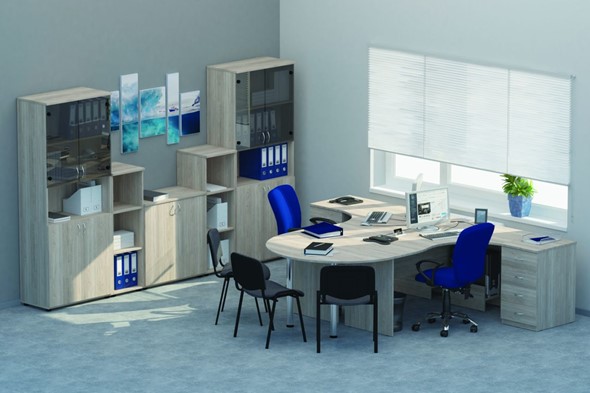 Офисный комплект мебели Twin для 2 сотрудников с совмещенными столами в Архангельске - изображение