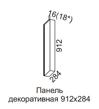 Панель декоративная Вельвет для верхних модулей 912х284 в Архангельске - изображение
