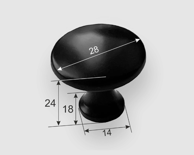 Ручка кнопка 0010 (0) Черный матовый в Архангельске - изображение 1