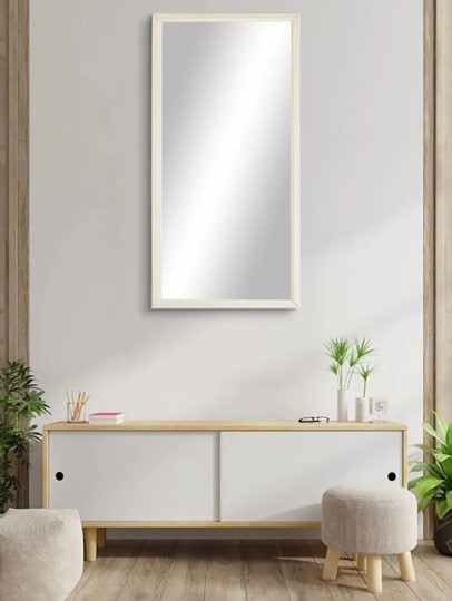 Зеркало навесное в спальню Ника (Слоновая кость) 119,5 см x 60 см в Архангельске - изображение 1