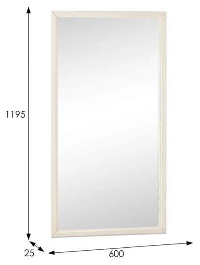 Зеркало навесное в спальню Ника (Слоновая кость) 119,5 см x 60 см в Архангельске - изображение 3