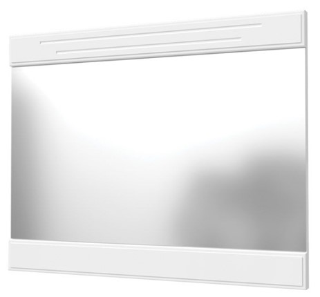 Настенное зеркало Олимп с декоративными планками (белый) в Архангельске - изображение