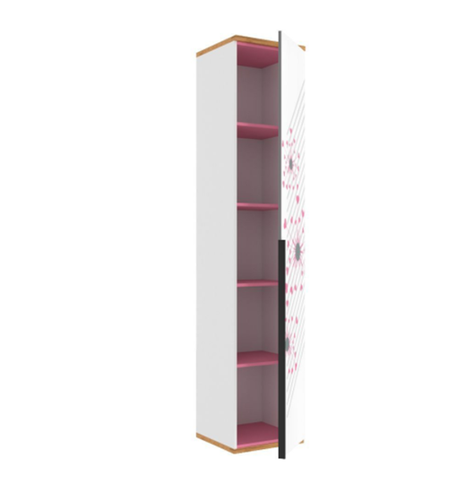 Шкаф одностворчатый Урбан 528.040, белый/розовый в Архангельске - изображение 1