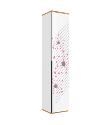Шкаф одностворчатый Урбан 528.040, белый/розовый в Архангельске - изображение