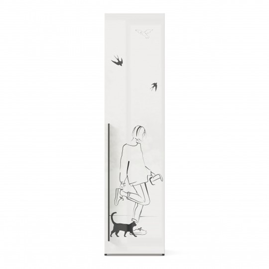 Шкаф одностворчатый Джоли Тип 1 ЛД 535.010, Серый шелк в Архангельске - изображение 1