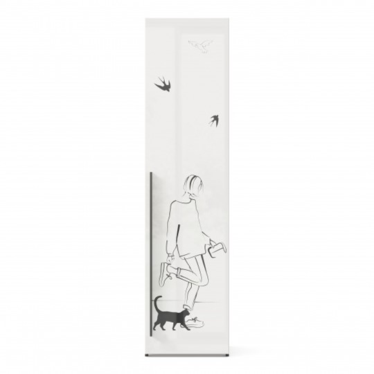 Шкаф 1-дверный Джоли Тип 2 ЛД 535.020, Серый шелк в Архангельске - изображение 1