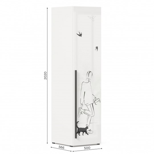 Шкаф 1-дверный Джоли Тип 2 ЛД 535.020, Серый шелк в Архангельске - изображение 2