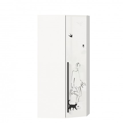 Угловой шкаф Джоли 45 ЛД 535.030, Серый шелк в Архангельске - изображение