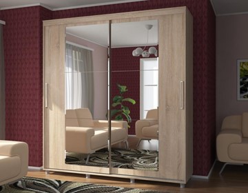 Шкаф 2-х створчатый Комфорт №12 2.0 с прямоугольными зеркалами в Архангельске - предосмотр