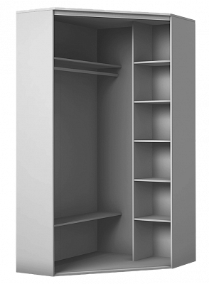Угловой шкаф-купе с зеркалом, ХИТ У-22-4-15, Серый структура в Архангельске - изображение 1