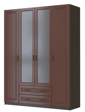Четырехстворчатый шкаф Кантри, лак орех ШР-4, с 2мя зеркалами в Архангельске - изображение