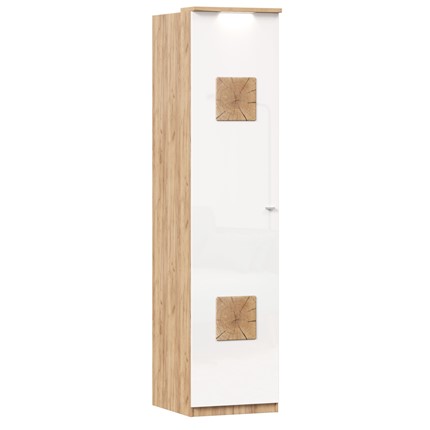 Шкаф одностворчатый с декор. накладками Фиджи 659.225, белый в Архангельске - изображение