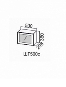 Кухонный навесной шкаф Грейвуд, ШГ500c/360, дуб кремовый матовый в Архангельске