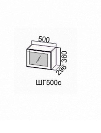 Кухонный навесной шкаф Грейвуд, ШГ500c/360, дуб кремовый матовый в Архангельске - изображение