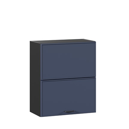 Горизонтальный настенный шкаф 600 комбинированный Индиго ЛД 298.970.000.167, Чёрный/Тёмно-синий в Архангельске - изображение