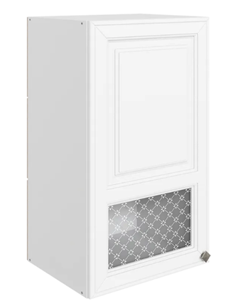 Кухонный навесной шкаф Мишель L400 H720 (1 дв. окош.) эмаль (белый/белый) в Архангельске - изображение